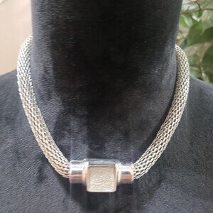 New York Womens Fashion Silver Tone Chain Choker Necklace with Lobster Clasp
